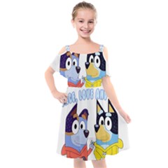 Stumpfest Bluey Kids  Cut Out Shoulders Chiffon Dress by avitendut