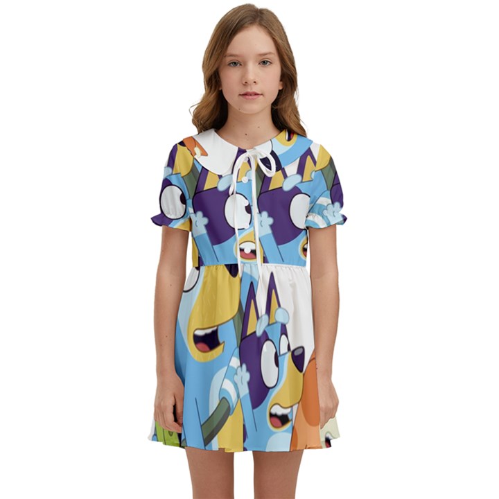 bluey Kids  Sweet Collar Dress