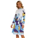 bluey Long Sleeve Shirt Collar A-Line Dress View2