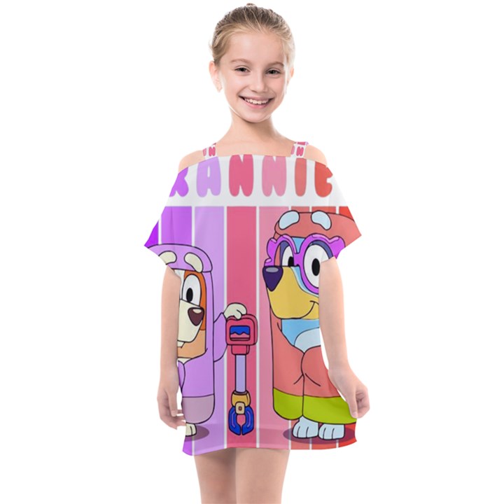 grannies bluey Kids  One Piece Chiffon Dress