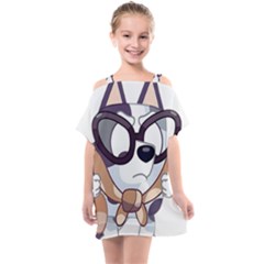 Bluey Christmas Kids  One Piece Chiffon Dress