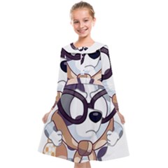 Bluey Christmas Kids  Midi Sailor Dress