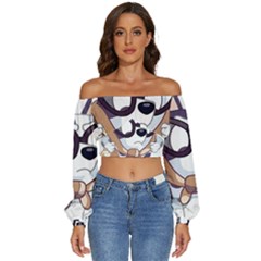 Bluey Christmas Long Sleeve Crinkled Weave Crop Top