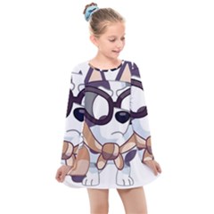 Bluey Funny Kids  Long Sleeve Dress by avitendut