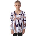 bluey funny Kids  V Neck Casual Top View1