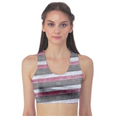 Vintage Vibrant Stripes Pattern Print Design Fitness Sports Bra by dflcprintsclothing