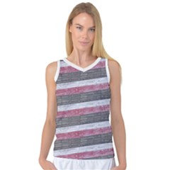 Vintage Vibrant Stripes Pattern Print Design Women s Basketball Tank Top by dflcprintsclothing