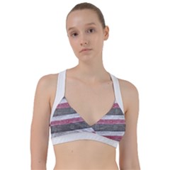 Vintage Vibrant Stripes Pattern Print Design Sweetheart Sports Bra by dflcprintsclothing