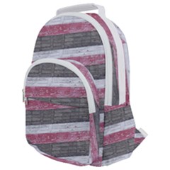 Vintage Vibrant Stripes Pattern Print Design Rounded Multi Pocket Backpack by dflcprintsclothing