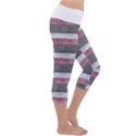 Vintage Vibrant Stripes Pattern Print Design Capri Yoga Leggings View3