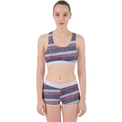 Vintage Vibrant Stripes Pattern Print Design Work It Out Gym Set by dflcprintsclothing