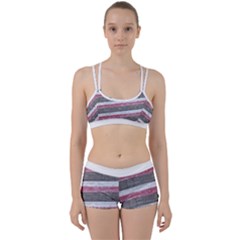 Vintage Vibrant Stripes Pattern Print Design Perfect Fit Gym Set by dflcprintsclothing