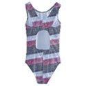 Vintage Vibrant Stripes Pattern Print Design Kids  Cut-Out Back One Piece Swimsuit View2