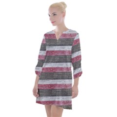 Vintage Vibrant Stripes Pattern Print Design Open Neck Shift Dress by dflcprintsclothing