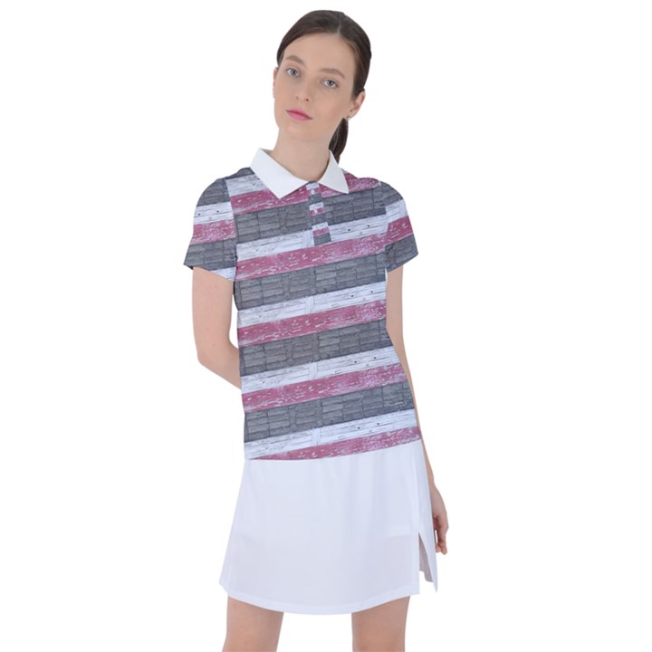 Vintage Vibrant Stripes Pattern Print Design Women s Polo T-Shirt