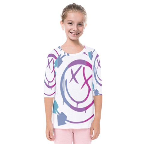 Blink 182 Logo Kids  Quarter Sleeve Raglan T-shirt by avitendut