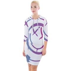 Blink 182 Logo Quarter Sleeve Hood Bodycon Dress by avitendut