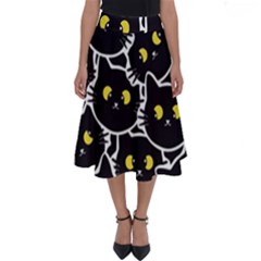 Cat Pattern Pet Drawing Eyes Perfect Length Midi Skirt by Maspions