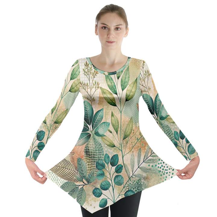 Flowers Spring Long Sleeve Tunic 