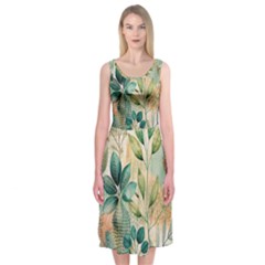 Flowers Spring Midi Sleeveless Dress