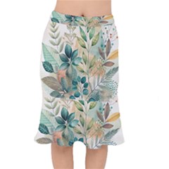 Flowers Spring Short Mermaid Skirt by Maspions