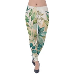 Flowers Spring Velvet Leggings by Maspions