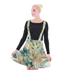 Flowers Spring Suspender Skater Skirt