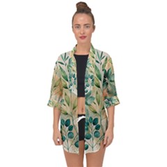 Flowers Spring Open Front Chiffon Kimono