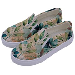 Flowers Spring Kids  Canvas Slip Ons