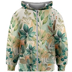 Flowers Spring Kids  Zipper Hoodie Without Drawstring