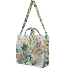 Flowers Spring Square Shoulder Tote Bag by Maspions