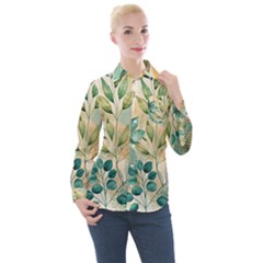 Flowers Spring Women s Long Sleeve Pocket Shirt