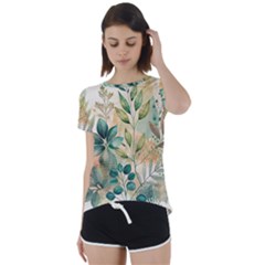 Flowers Spring Short Sleeve Open Back T-shirt