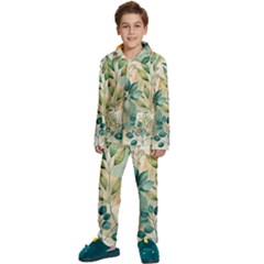 Flowers Spring Kids  Long Sleeve Velvet Pajamas Set