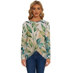 Flowers Spring Long Sleeve Crew Neck Pullover Top