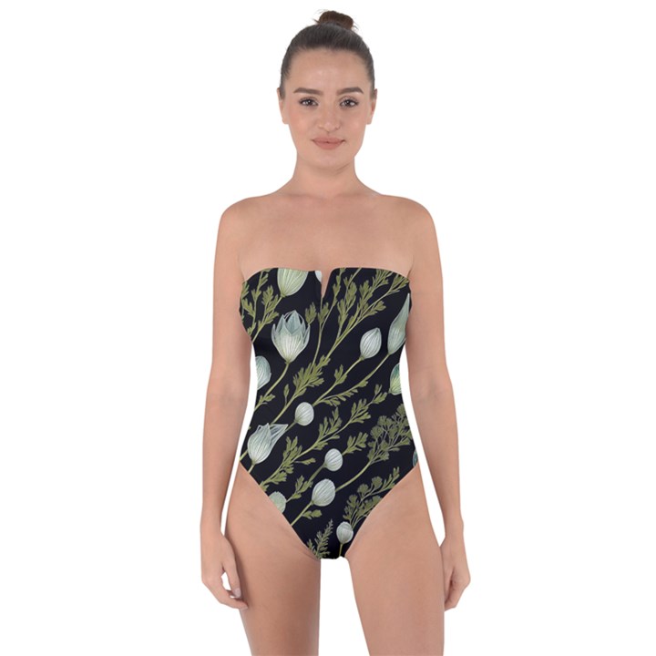 Sea Weed Salt Water Tie Back One Piece Swimsuit