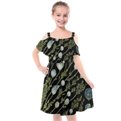 Sea Weed Salt Water Kids  Cut Out Shoulders Chiffon Dress