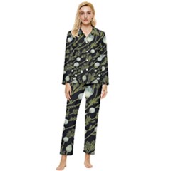 Sea Weed Salt Water Womens  Long Sleeve Velvet Pocket Pajamas Set