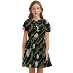 Sea Weed Salt Water Kids  Bow Tie Puff Sleeve Dress