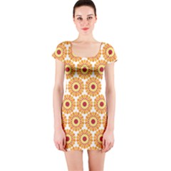 Pattern Shape Design Art Drawing Short Sleeve Bodycon Dress