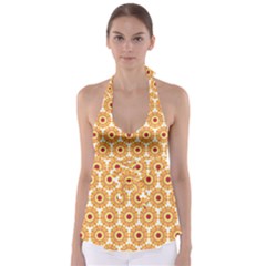 Pattern Shape Design Art Drawing Tie Back Tankini Top