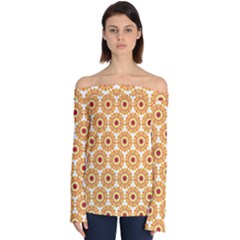 Pattern Shape Design Art Drawing Off Shoulder Long Sleeve Top