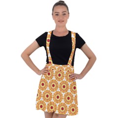 Pattern Shape Design Art Drawing Velvet Suspender Skater Skirt