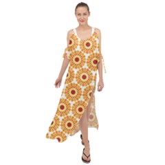 Pattern Shape Design Art Drawing Maxi Chiffon Cover Up Dress