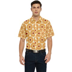 Pattern Shape Design Art Drawing Men s Short Sleeve Pocket Shirt 