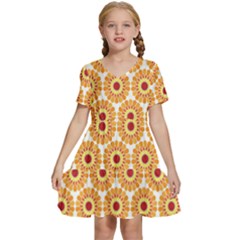 Pattern Shape Design Art Drawing Kids  Short Sleeve Tiered Mini Dress