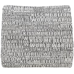 Kiss Me Before World War 3 Typographic Motif Pattern Seat Cushion by dflcprintsclothing