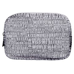 Kiss Me Before World War 3 Typographic Motif Pattern Make Up Pouch (small)