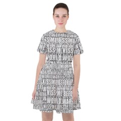 Kiss Me Before World War 3 Typographic Motif Pattern Sailor Dress