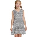 Kiss me before world war 3 typographic motif pattern Kids  Sleeveless Tiered Mini Dress View1